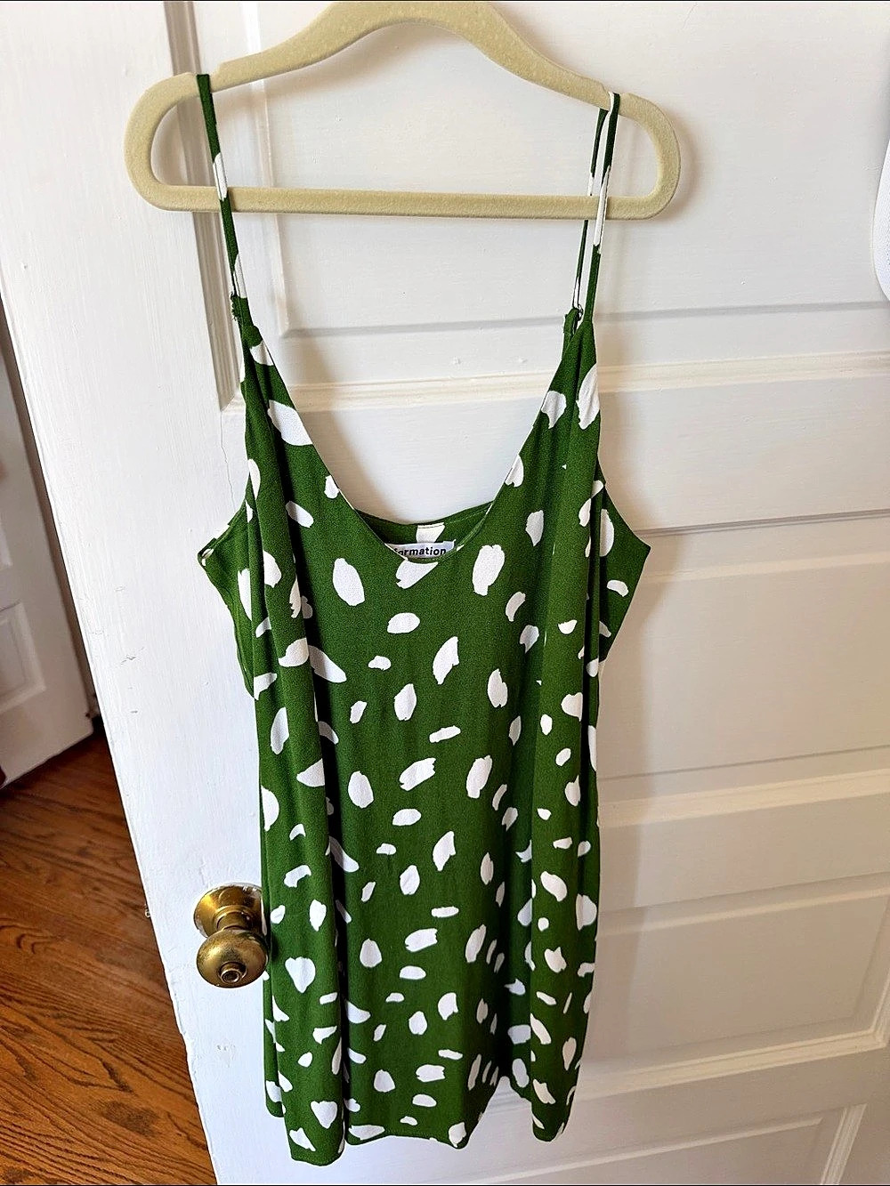 Reformation Abstract Print Cami in Green & White Size Small